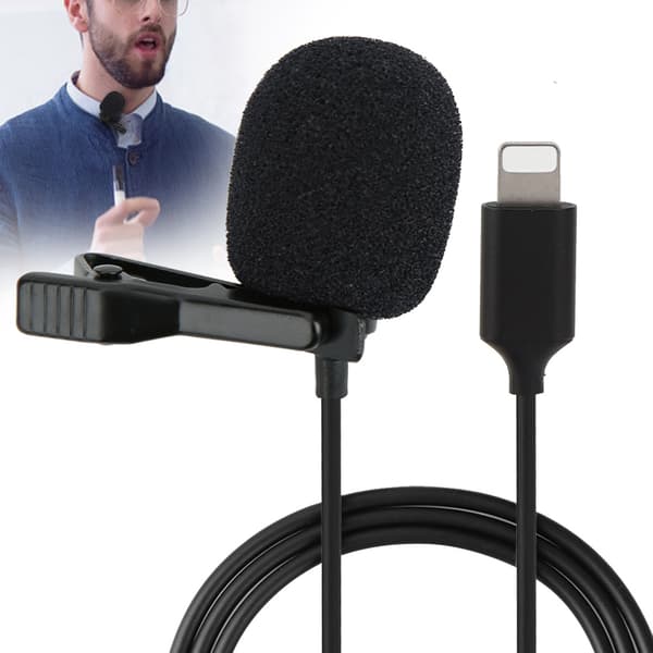 Bærbar Lavalier Kablet Mikrofon 3 meter for iOS-telefon Direktestrømming Intervju
