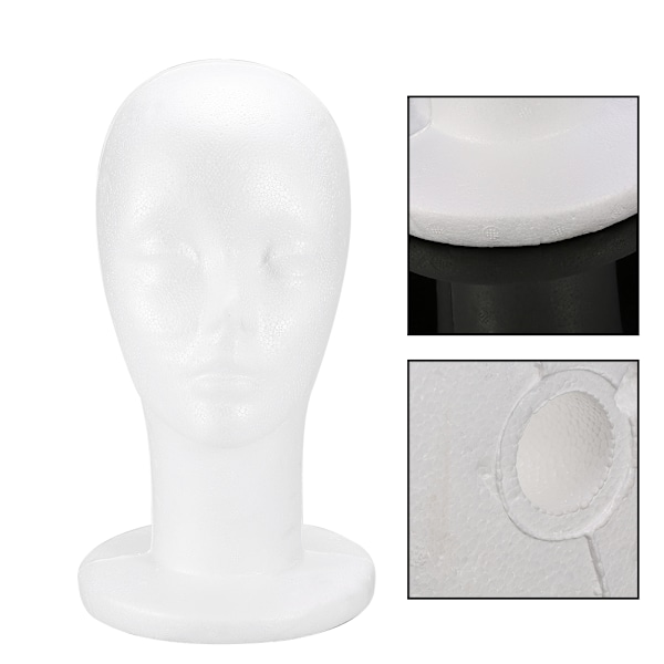 1 stk. Kvinde Skum Mannequin Hoved Paryk Styling Hat Hovedbeklædning Visning Model