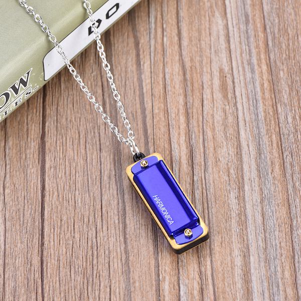 Bärbar Mini Munspel Musik Instrument Musikaliskt Halsband Leksak (Lila)