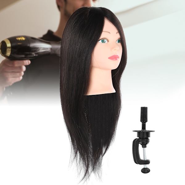 Ægte hår mannequin hoved praksis frisør træningshoved manikin kosmetologi dukke