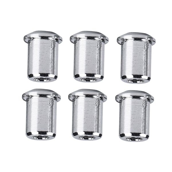 6 stk. Through Body String Mounting Ferrules Erstatning Til Elektrisk Guitar Bas (Sølv)