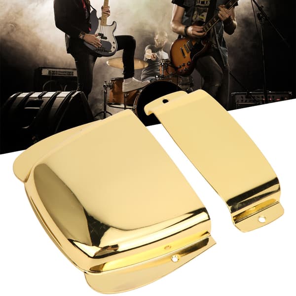 Pickup Bridge Cover Set Zinklegering Bassskyddskåpa för PB Elbas GitarrGuld