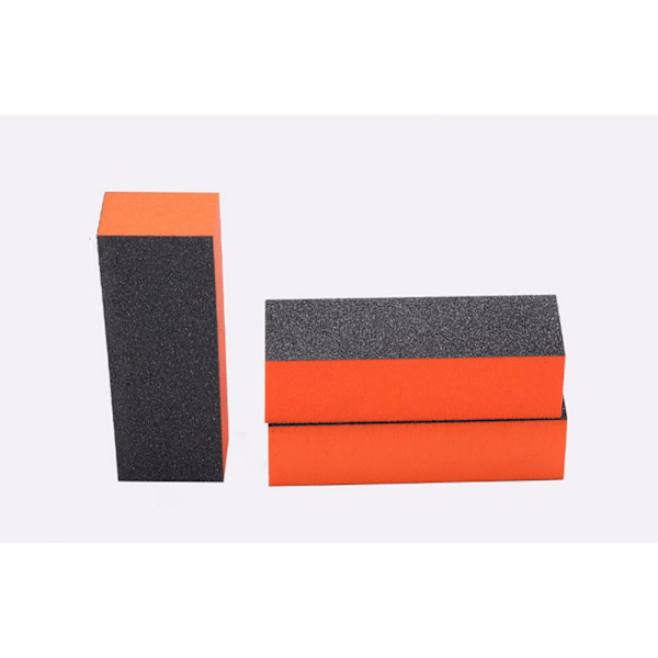 Nagelbuffer 3 sidor Svart Hållbar Tvättbar Bärbar EVA Material Nagelslipblock för Professionella FamiljerOrange