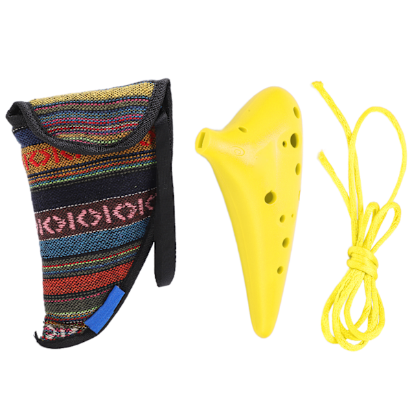 Ocarina ABS C-stämning 12-håls Musikinstrument för Vuxna Barn Professionella Lär Yellow