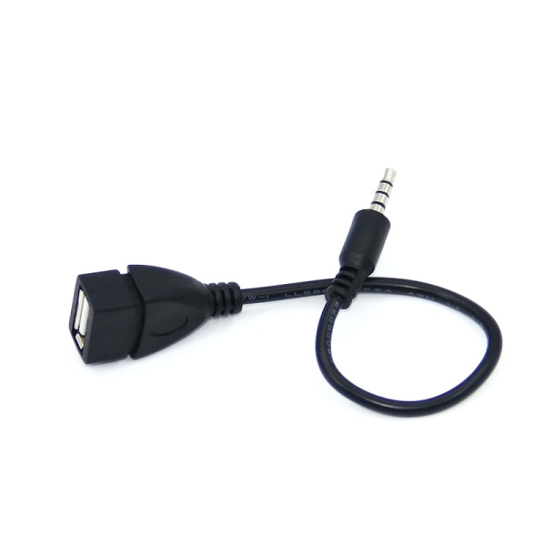 0,18 m USB hun til 3,5 han lyd stik bilnavigation/lyd AUX adapter kabel GPS, 2-pak