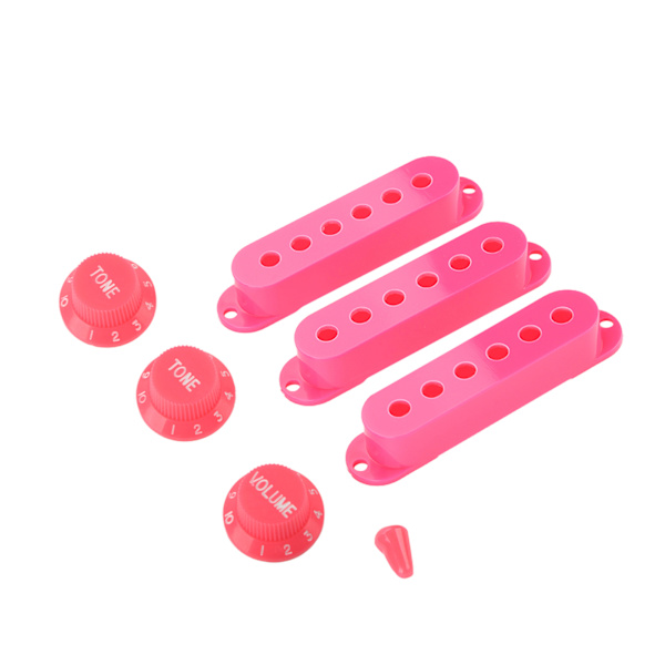3 stk. plast single coil pickup-deksler 48mm 50mm 52mm erstatning for elektrisk gitar (rosa)