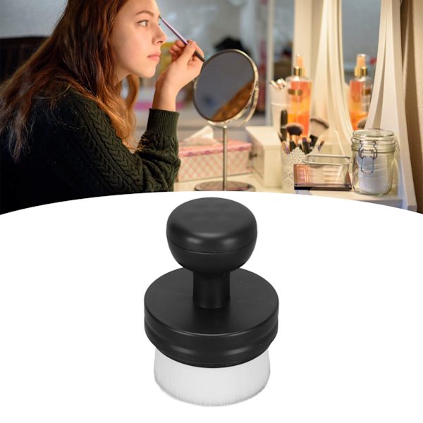Flydende foundation børste rund formet flad top blød børstehår makeup børste med støvtæt låg
