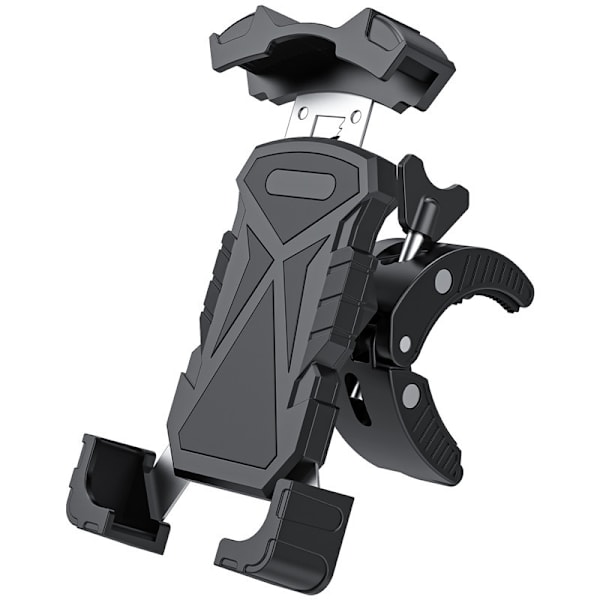 Transformers cykel, motorcykel styre mobiltelefonhållare klämma för 4,5''-6,8'' mobiltelefoner - L101+M011 svart (enkelpack)