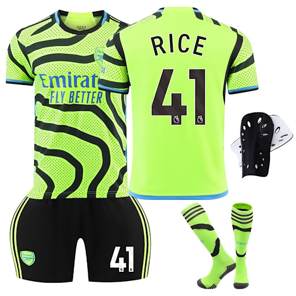2324 Arsenal vieraspeli vihreä pelipaita setti sukat ja suojavarusteet No.41 RICE M