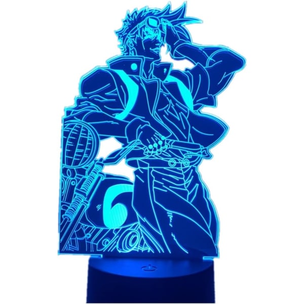 Anime 3D Lampe Gave LED Nattlys Manga Figur Joseph Joestar LED Illusjonslys for Soverom Decor Barn Bursdag Jul Gave (16 Farger med Fjernkontroll) JoJo Bisarra Äventyr