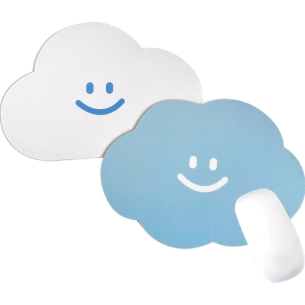 Hiirimatto 2 kpl, Suuri Söpö Pilvi Tietokoneen Hiirimatto Liukumattomalla Kumipohjalla, Vedenpitävä PVC Hiirimatto, Epäsäännöllisen Muotoinen Kawaii Hauska