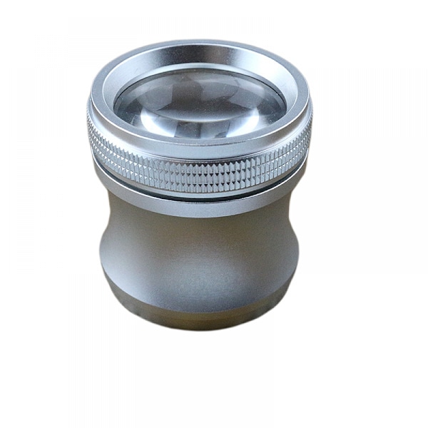 Kompakt 20x förstoringsglas aluminiumlegeringscylinder förstoringsglas Smyckesverktyg Silverfärgad