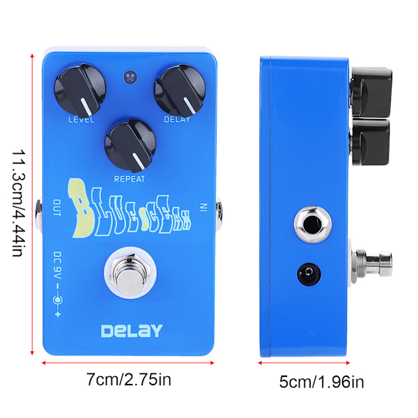 Mini Metal Delay Gitarreffekt Pedal Høy True Bypass Instrument Tilbehør