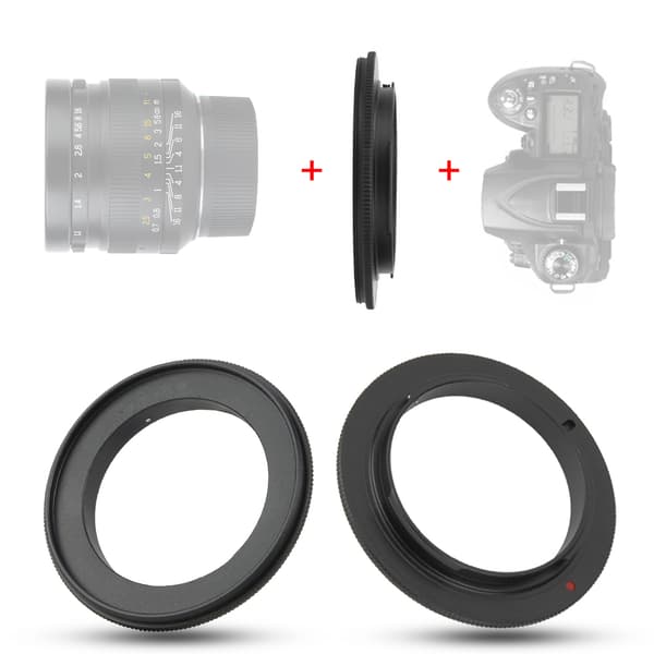 Makro reverserende objektivadapterring i aluminiumslegering for Nikon AI-fatningskamera (AI-58mm)