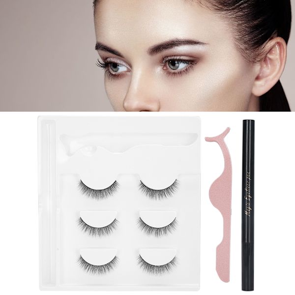 Itseliimautuva Eyeliner Vesi Nestemäinen Eyeliner Tekokarvat Pihdit Meikki Työkalu Sarja E40 Vihreä Laatikko