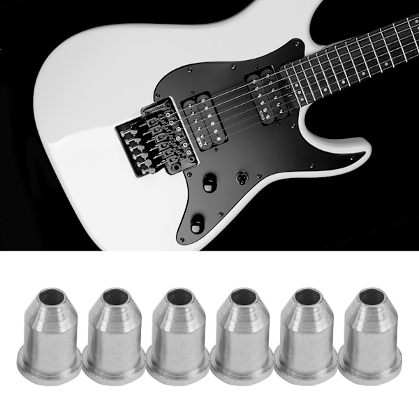 Metallisk Elektrisk Gitarstrengguide med Skruer Sett Musikk Instrument Del (Sølv)