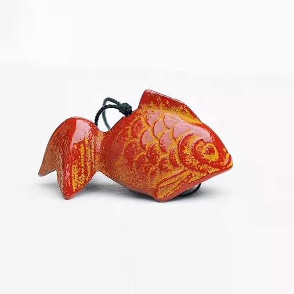 Set om 2, Japanska Guldfiskar Lycka Små Vindspel Utomhus, Iwachu Gjutjärn Lycklig Tempel Vindklocka Minnesvindspel för Utomhus A2-Goldfish