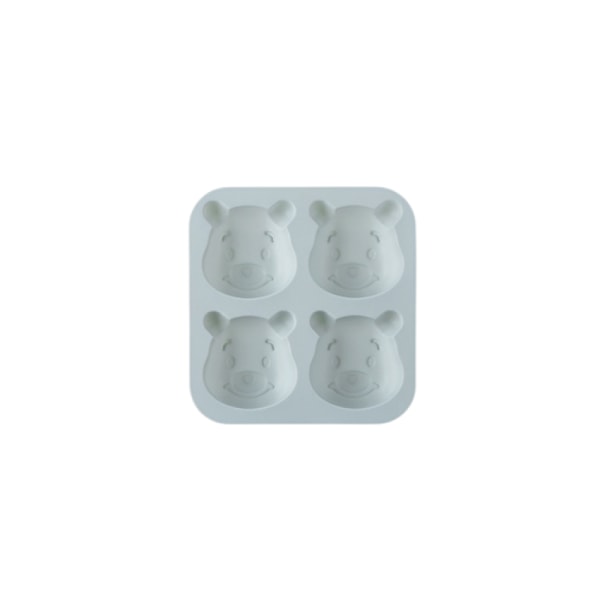 Silicone Cake Mold 4 Pieces, Bear Mold, Chocolate Mold, Pudding Mold, Baking Steamer, Oven Available(Blue)