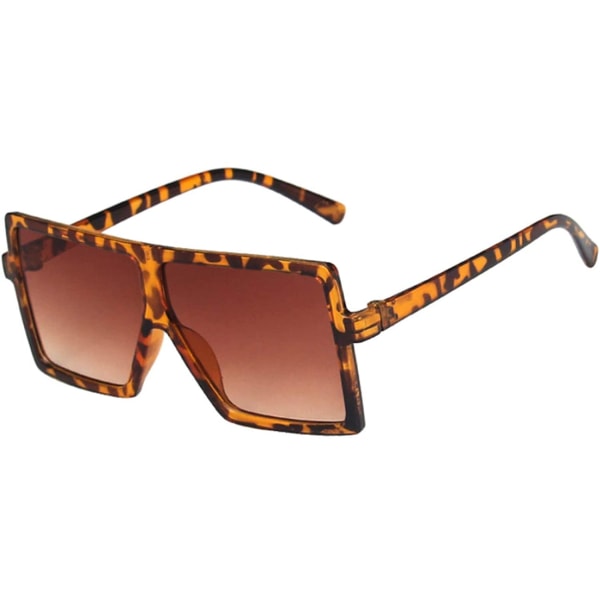 Stora fyrkantiga solglasögon för barn, Flat Top Fashion Shades solglasögon för flickor och pojkar---- Leopard