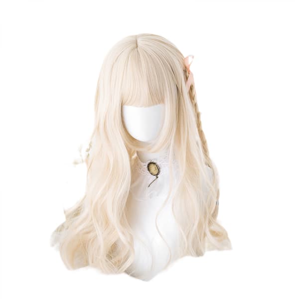 Lång lockig hårändar kostym cosplay peruk