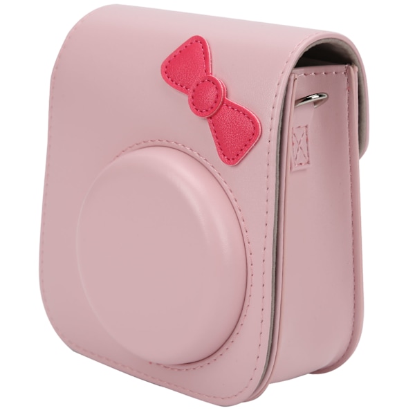 PU-läder Antidrop Retro Axelskyddande Kameraväska Väska för Instax mini11/8/9(Rosa )