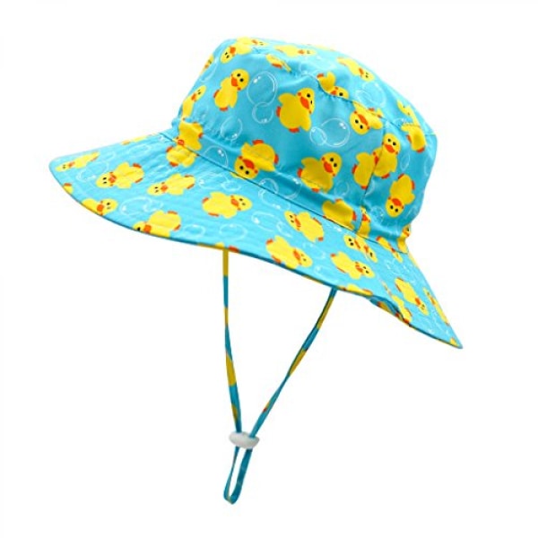 Barn UPF50+ Safari Solhatt Andningsbar Bucket Hat Sommarlekhatt---1-2T||Anka