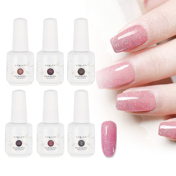 6 st Nail Art Nattlampa UV Gel Polish Långvarig Soak Off GelManicure Verktyg Typ A