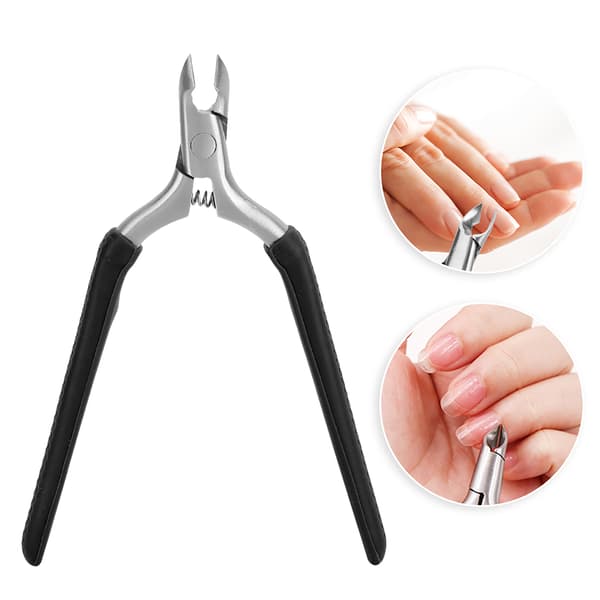 Neglebåndssaks i rustfrit stål, neglebåndsfjerner, negleplejeværktøj til manicure, sort