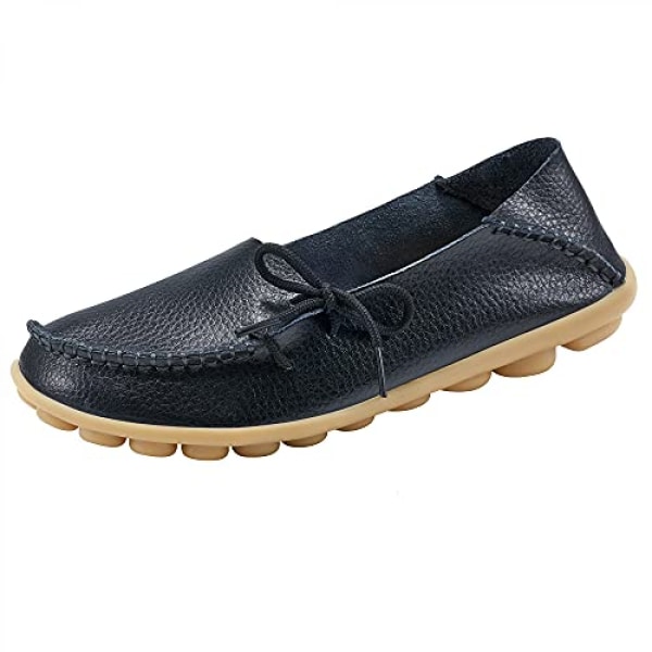 Naisten Mokkasiinit, Rennot Slip On Mekko Mokkasiinit Naisten Mukavat Nahkaiset Ajokengät Ulkoilmakävely Asusteet ----Musta (Koko 41)