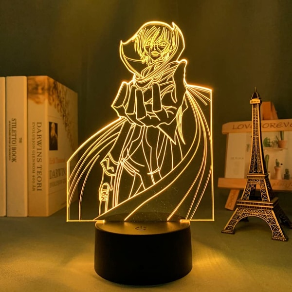 HPQNL-LED-lys Anime Code Geass Lelouch Lamperouge til soveværelsesindretning Lys Børnefødselsdagsgave Manga Værelse Bord 3D Lampe Code Geass