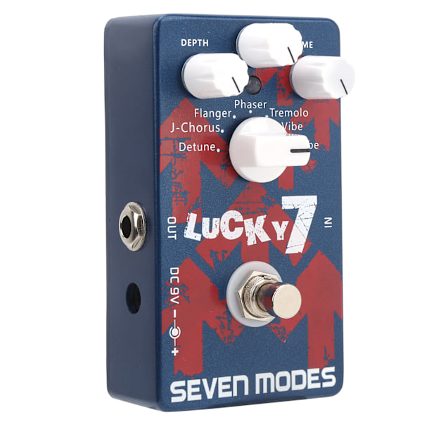 Effektpedal 7 moduser Multieffekter Modulasjonsforsinkelse Faseeffektor Gitartilbehør DC 9V
