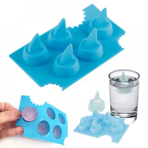 2PCS Shark Fin Silicone Ice Grid Cartoon Silicone Ice Grid Spot Mold Creative Silicone Ice Mold