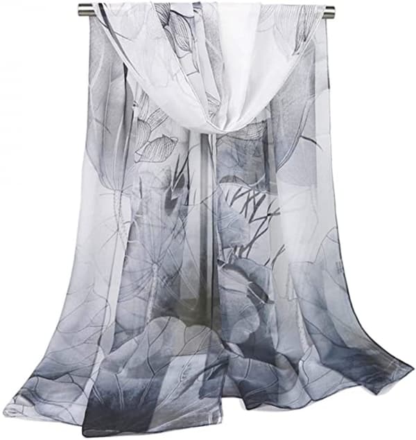 Lätta modehalsdukar för kvinnor, tryckta blommönster, sjal, wraps, W05