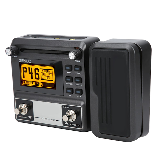 Gitar MultiEffects Pedal med 180 s Loop Recording Touch High Light LCD Display