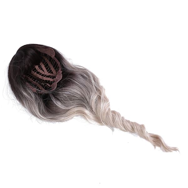 lc202‑2 Svart Gradient Beige Lång Vågig Peruk Kvinnor Långt Hår Peruker Falskt Hår 65cm