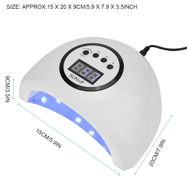 48W LED Neglelampe Gel Neglelak Tørrer Hurtigttørrende Neglekunst Maskine