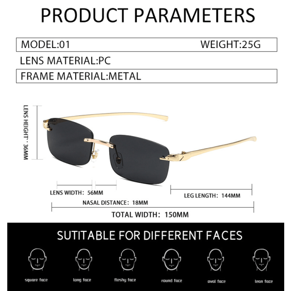 Solglasögon för kvinnor och män Retro Aviator Square Goggle Classic Frame glasögon