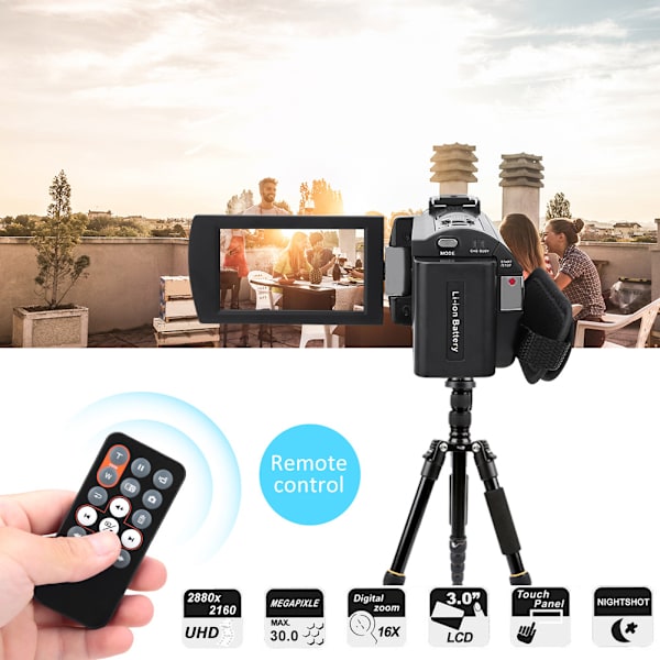 HDRAE8 4K 3,0-tums pekskärm 16X WIFI Digital videokamera Nattvision #2