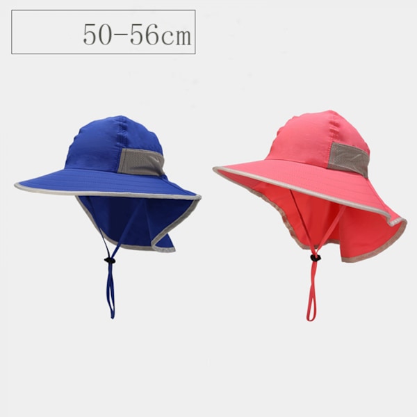 AVEKI UPF 50+ Solhatt for gutter med nakkeklaff, sommerstrandhatt, barnesafarihatt, mørkeblå