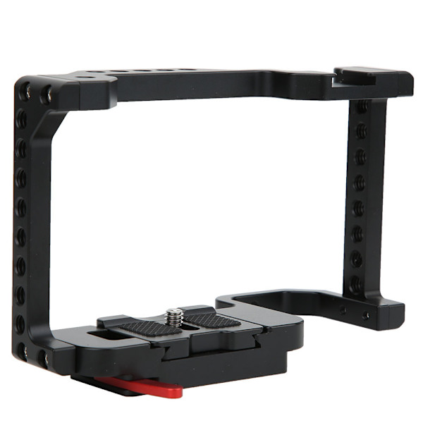 Bärbar DSLR-bur av aluminiumlegering för Sony A6400 A6500-kamera, stöd för blixt, mikrofon och monitor
