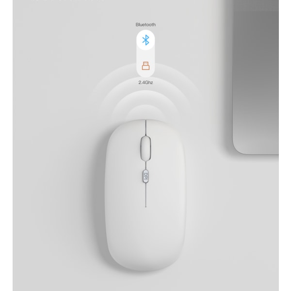 Bluetooth-mus, trådlös 2,4G, laddningsbar mus för mobiltelefon, iPad, spel, enkel lägesmus, ljusgrön
