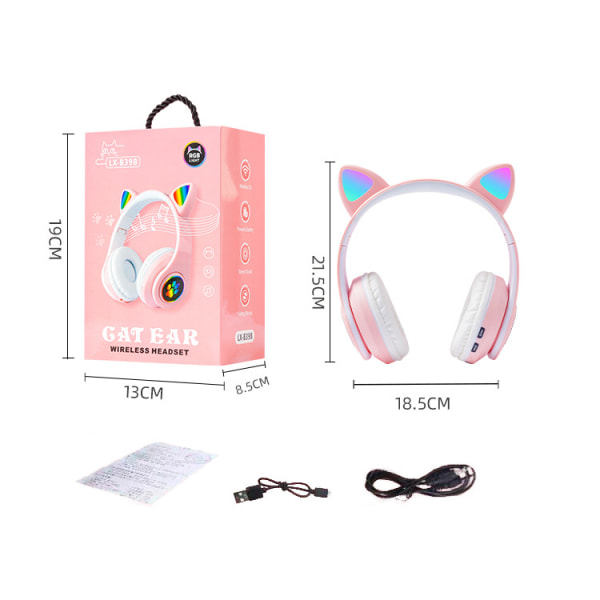B39 självlysande kattöron Cute Cat Claws coola headset kattöron Bluetooth headset