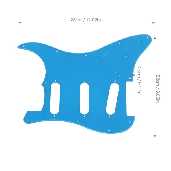 PVC Matt 11 Håls SSS Pickguard För Stratocaster Gitarr Olika Färger (blå)