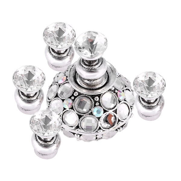 Magnetisk nagelspetsövningsställ bas lotus hållare nagelkonst display manikyrverktyg (silver)