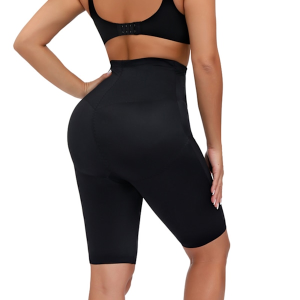 Dames Højtaljede Lår Slim Fit Mavebukser Tynd Hofte Løft Body Shapewear --- Sort（Størrelse L）