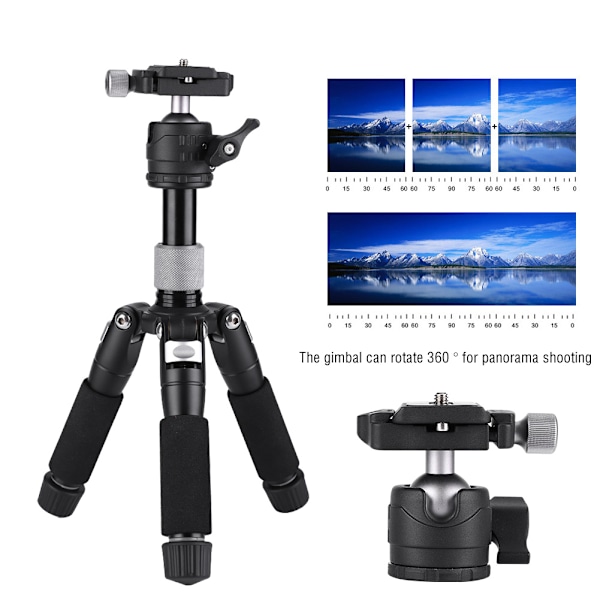 K521 Mini Bärbar Skrivbord Utbyggbar Stativ för DSLR Spegelreflexkamera Grå