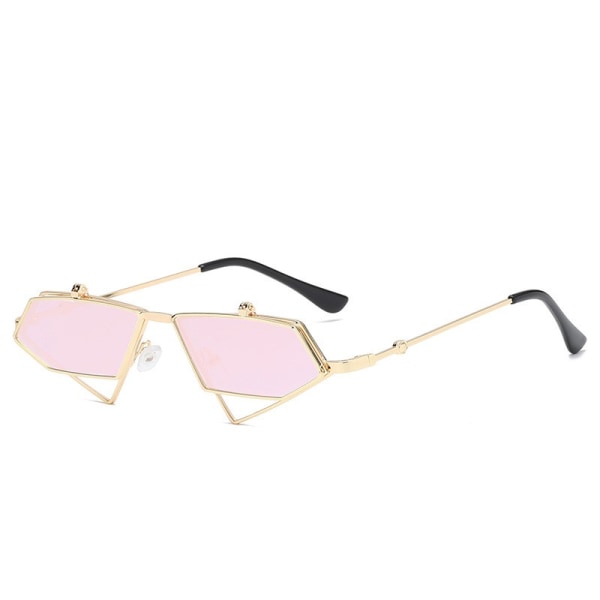 Fashion metal Punk Steam Flip Sunglasses Female Personality Street Shooting Sunglasses Cat Eye Sunglasses