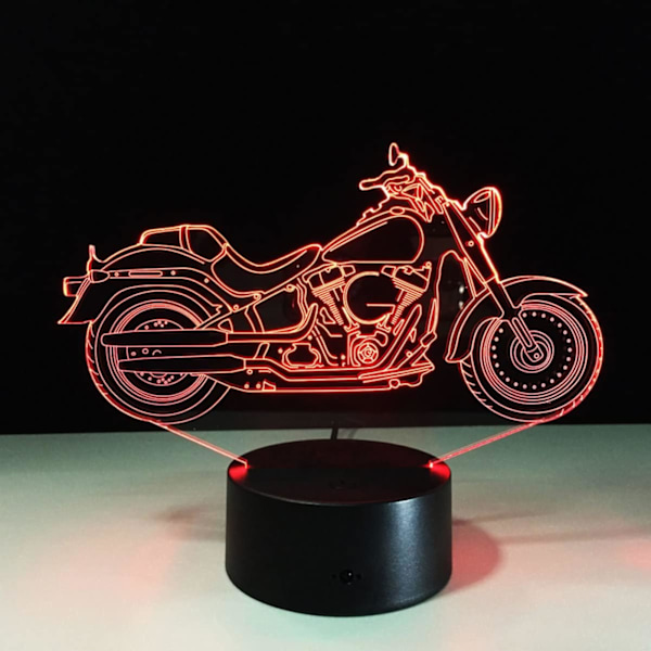 WJ Led Työpöytälamppu Led Työpöytälamppu 3D Illuusiolamppu Moottoripyörä Yövalo Kosketuskytkin Pöytävalot Makuuhuone Motocross Lamput Moottoripyörä Yövalo