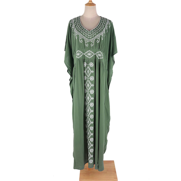 Caftans Loungewear för kvinnor Beach Chiffon Cover Ups 3/4-ärm V-hals Broderad Lös Side Split