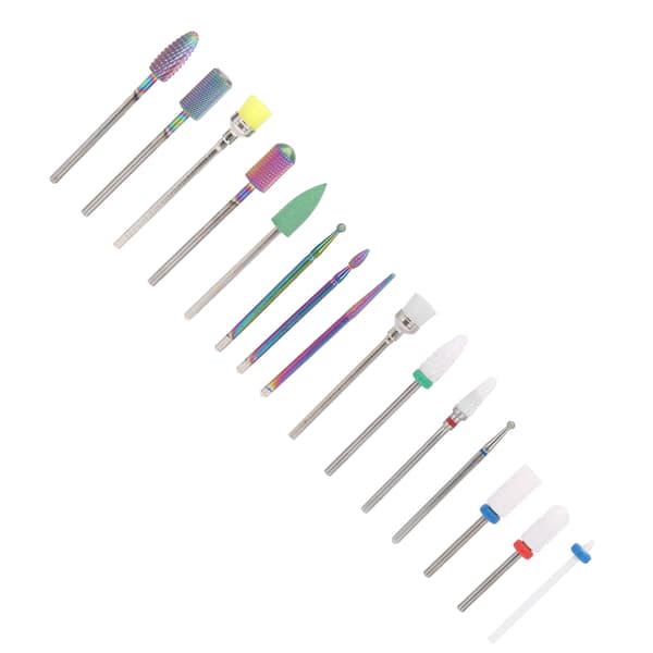 15 stk Profesjonelle Neglekunst Drill Bits Sett Elektrisk Manikyr Maskin Drill Bits Negle Sander Tip Sett